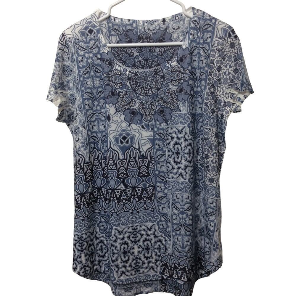 Style & Co. Women's Top Medium knit Rhinestones Soft Stretch